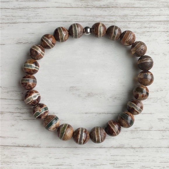 Beaded gemstone crystal bracelet - Picture 3 of 3